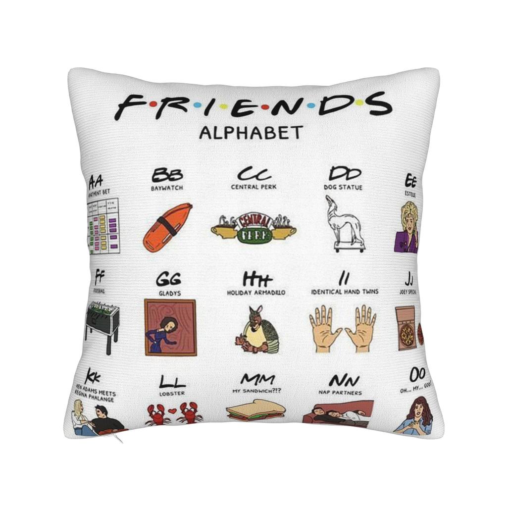 Friends Poster Pillowcase Printing Polyester Cushion Cover Decorations Tv Show Pillow Case Cover Home Zipper 45X45Cm