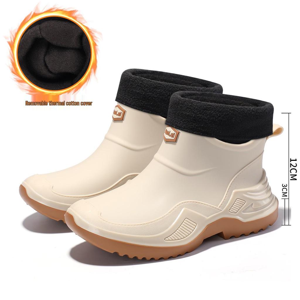 Trendy Men's Waterproof Rubber Rain Boots - Non-slip, Thickened, Sports Style  