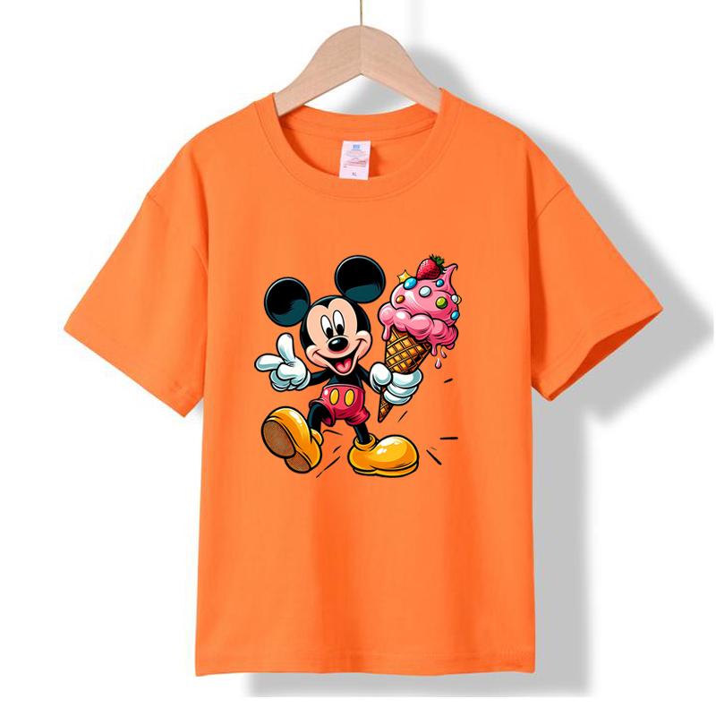 MC-33 MINISO 2026 Summer New Printed Cotton Round Neck T-shirt for Children Aged 1-16, Boys and Girls