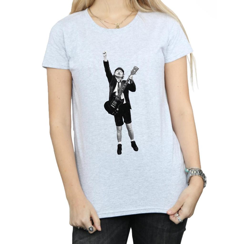 AC/DC Womens/Ladies Angus Young Cut Out Cotton T-Shirt