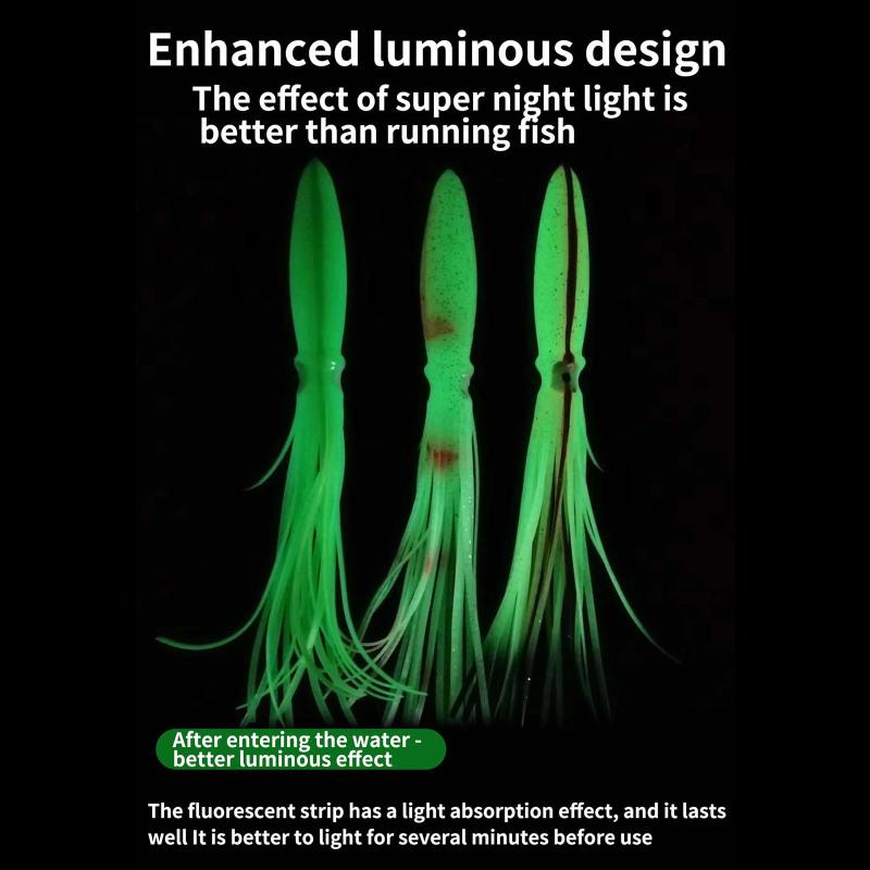 28cm32g Leuchtender Tintenfisch Angelköder Lebensechter Tintenfischrock Angelköder Angelausrüstung für Salzwasser