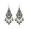 Retro Hollow Water Drop Flower Fringed Ear Hook Women'S Light Luxury Ethnic Style Earrings Fashionable Exquisite High-End Earrings