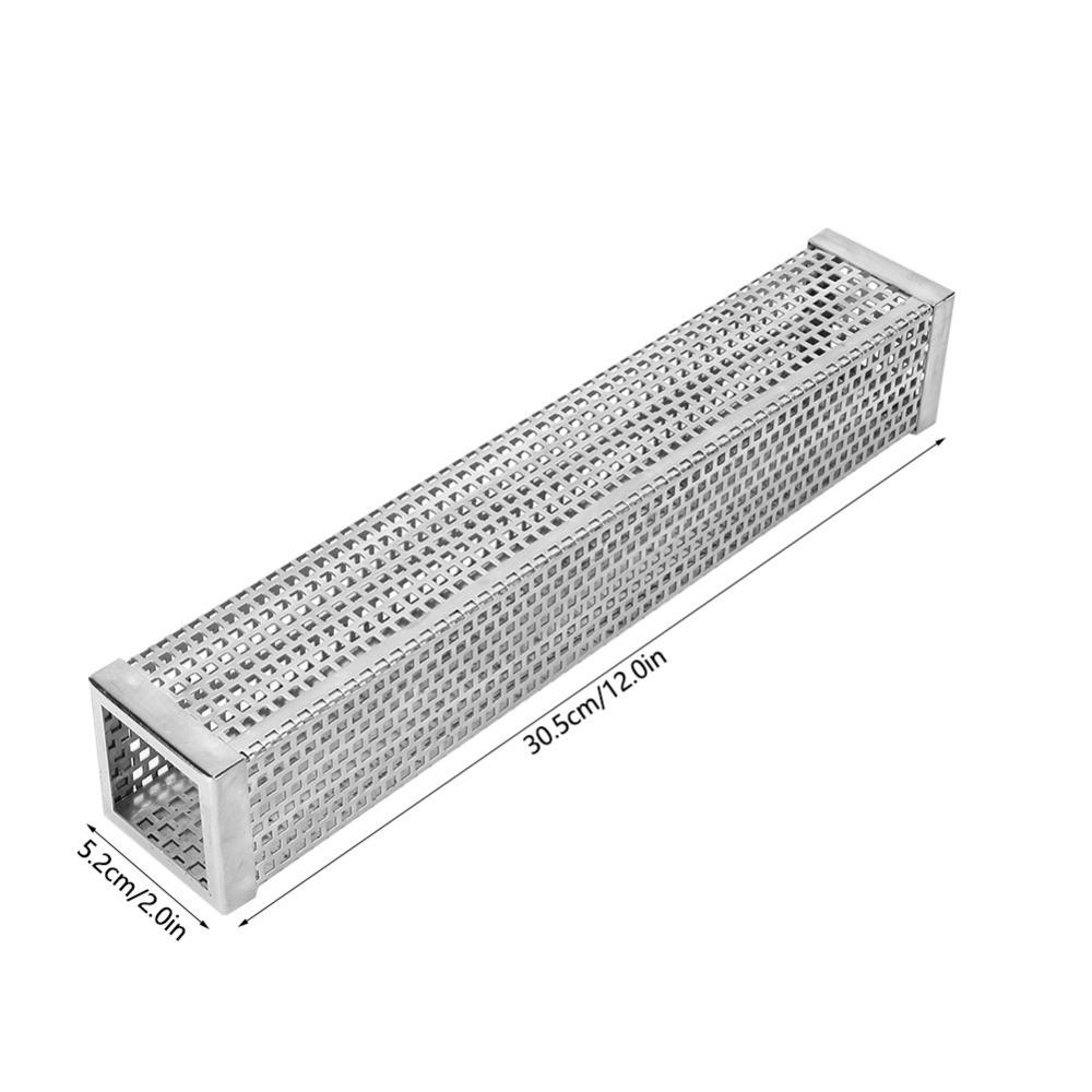 Stainless Steel BBQ Smoker Tube Silver Smoker Tube Meat Smoking Outdoor BBQ Tool Gas Grill 4