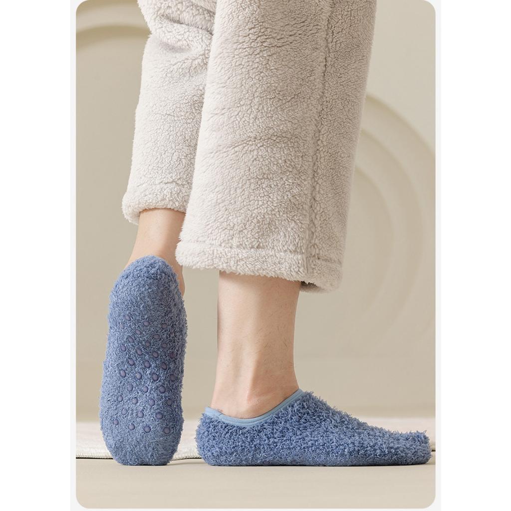 10-1 Coral Fleece Warm and Non Slip Floor Socks for Men and Women, Foot Warmers for Winter, Foot Warmers, and Thick Velvet Home Sleeping Socks