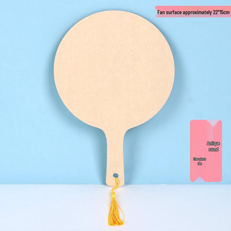 Ancient Style DIY Round Fan: Lacquered Surface with Thick Xuan Paper for Calligraphy and Hand-Painting