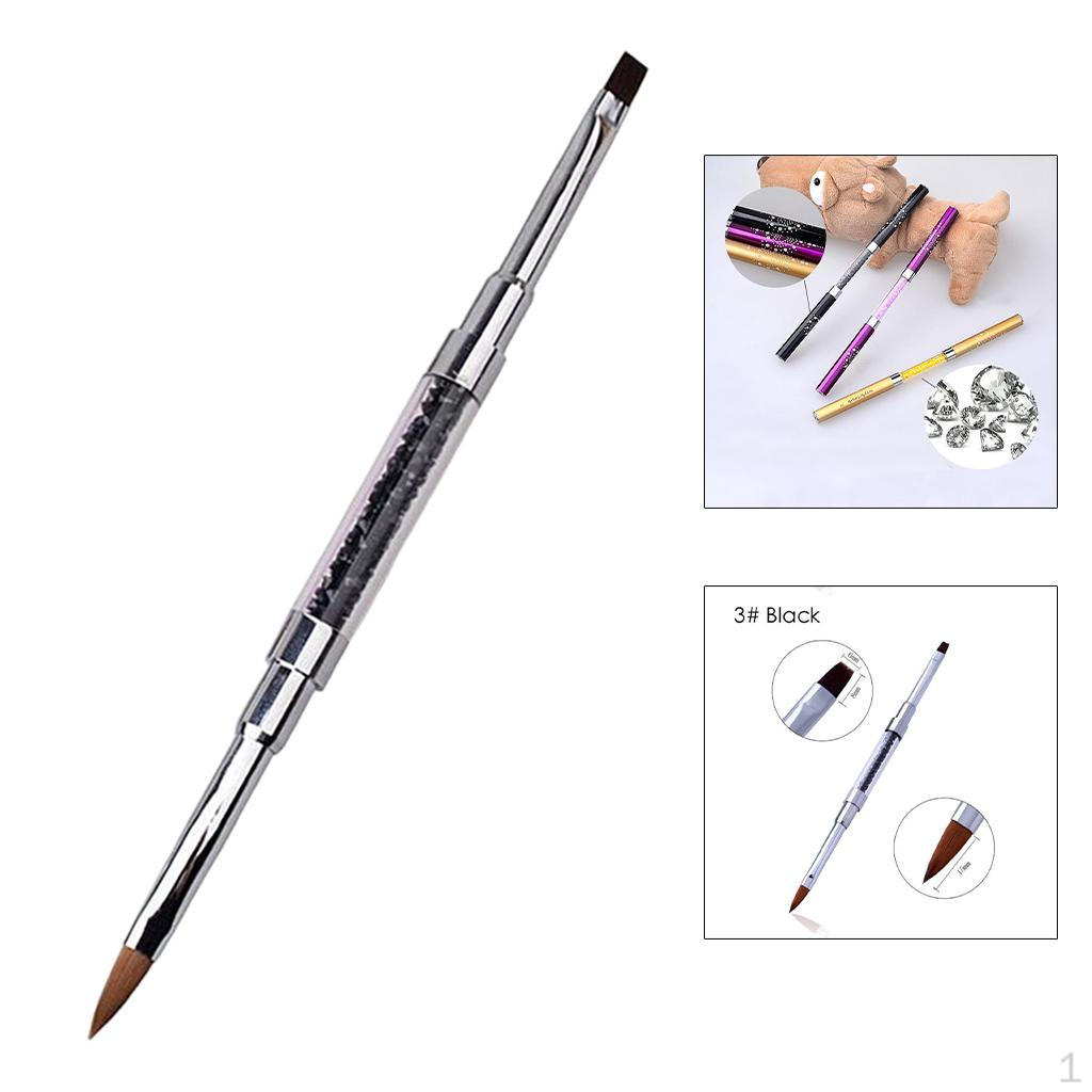 Brush, Liner Drawing Painting Brushes Double Ended Nail Dotting Pen with Rhinestone Handles