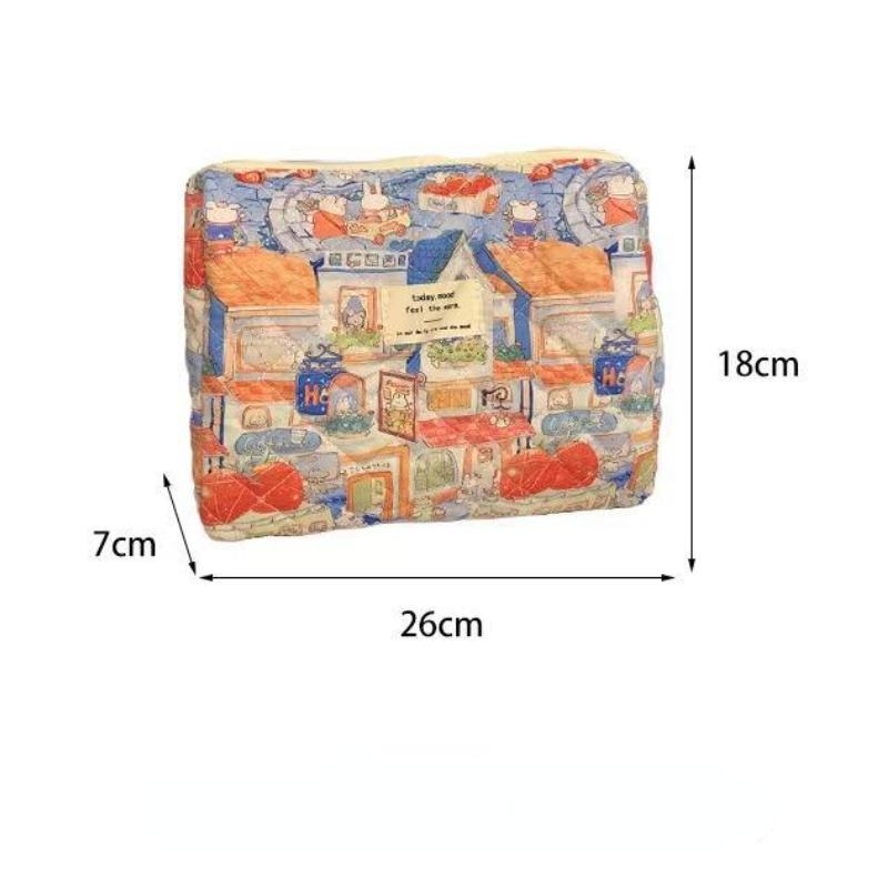 New Fashion Soft Quilted Makeup Bag Large Capacity Portable Clutch Cosmetic Bag Skincare Toiletries Bag Travel Organizer Pouch