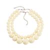 Retro Double Layer Resin Beaded Necklace - Exaggerated Layered Handmade Collarbone Chain