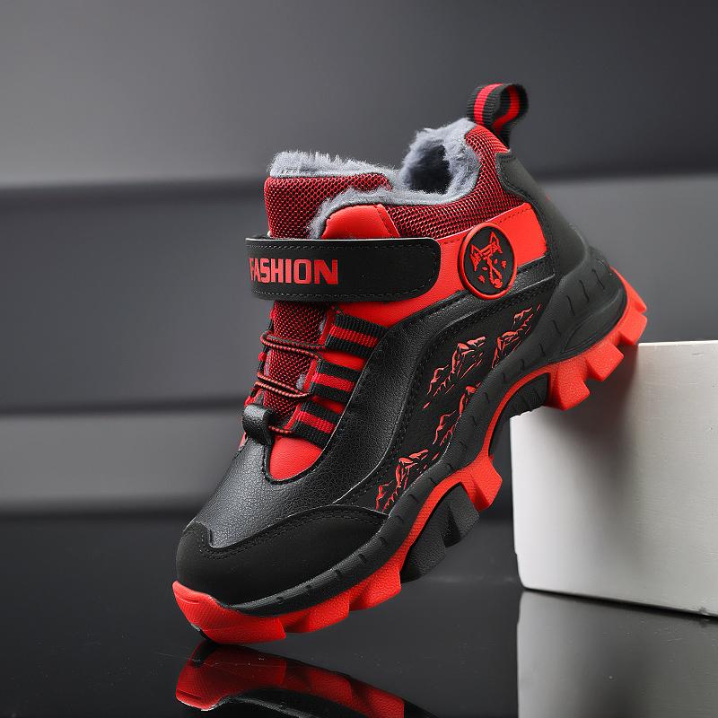 Winter Children's Snow Boots with Plush Anti Slip Wolf Claws Hiking Cotton Shoes