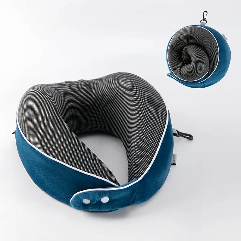 

Подушка для шеи Подушка для путешествий из пены с памятью Мягкая подушка для поддержки подбородка с поддержкой головы на 360 градусов светло-синий