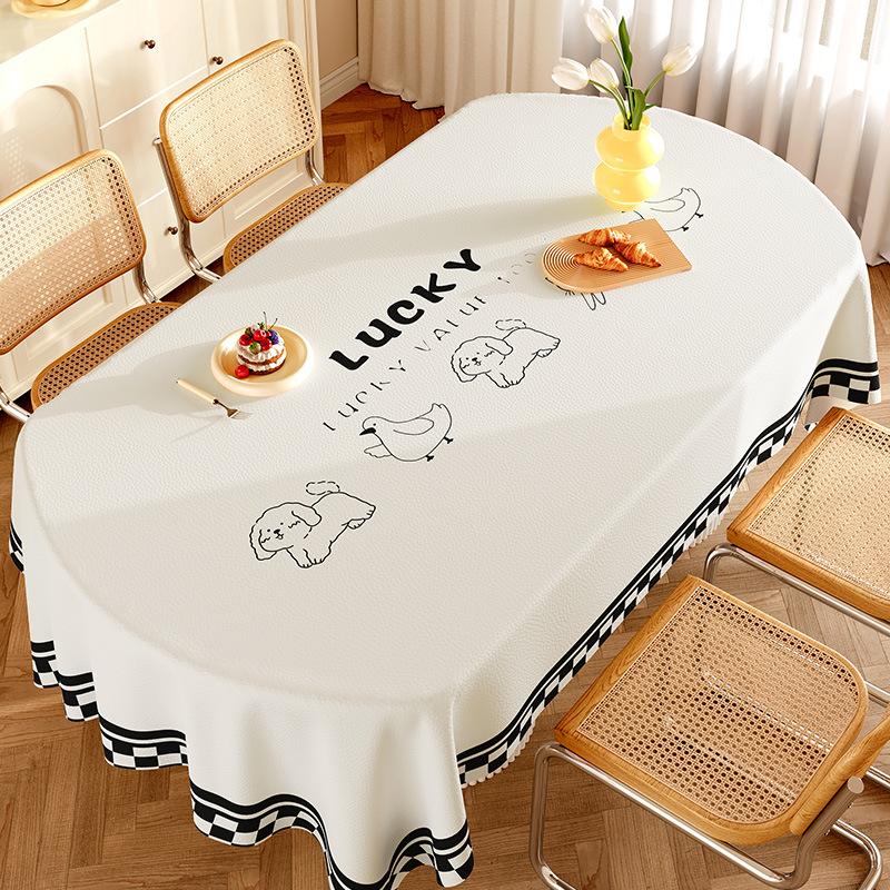 Luxury Cartoon Printed Waterproof Tablecloth High-End Lambskin Table Cover for Living Room Soft Easy-Care Furniture Protector