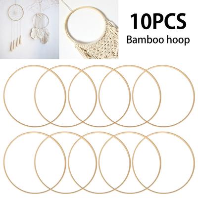 30/20/10Pcs Wooden Hoops Weaving Wall Hanging Crafts Bamboo Rings Handmade Hoops DIY Dream Catcher Wedding Garland Decoration