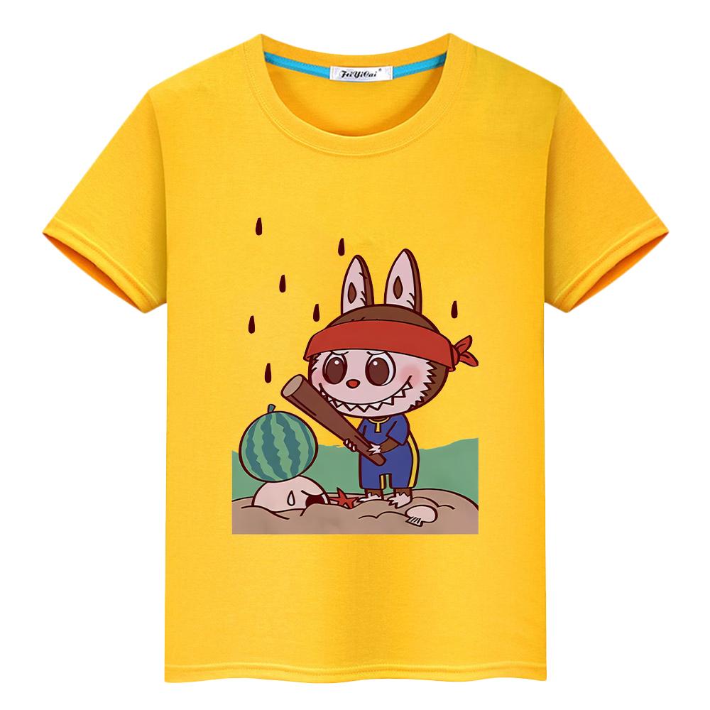 Labubu 100%Cotton T Shirt for Kids Boy 10years Kawaii Tops Pride Tshirt Anime Short Y2k Toddler Girl Clothes Kids Clothes Girls