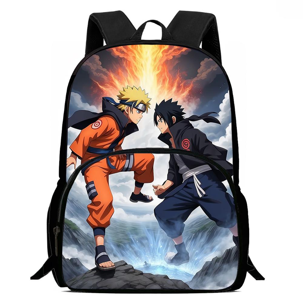 NARUTO Cartoon Anime Kids Backpack,With Adjustable Shoulder Strap & Front Pocket,Lightweight & Durable,for Boys & Girls Age 6-10