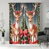 Christmas Cartoon Reindeer Print Curtains Decorations Bedroom Living Room Home Decoration Curtain Polyester Perfect For Area