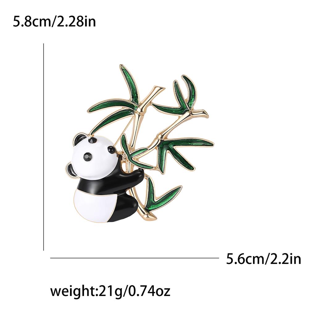 Strass Bambus Panda Brosche für Damen Emaille Tier Anstecknadeln Bankett Party Rucksack Geschenke Schmuck Accessoires