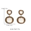 Double-Layer Color-Block Resin Rhinestone Earrings Geometric Alloy Statement Drop Women Gold