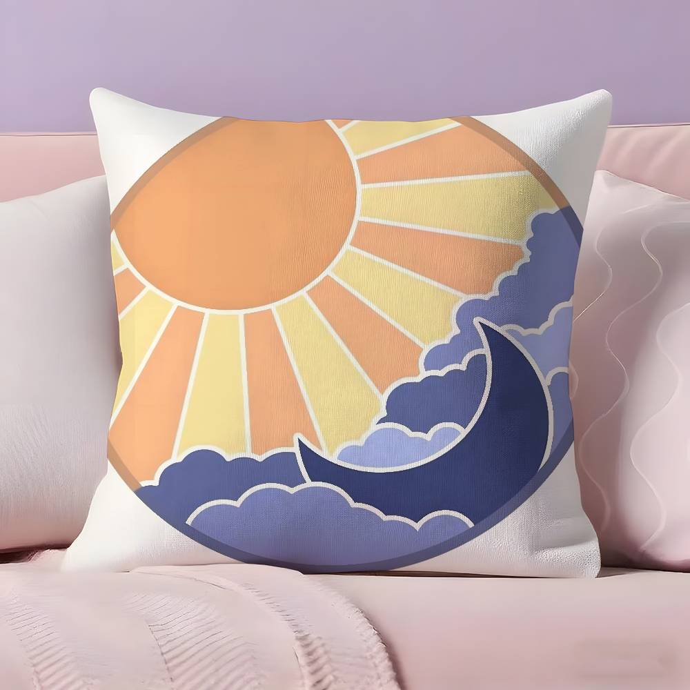 Classic Sunrise Cartoon Pillow Case  Ultra Soft Skin Friendly Fabric Cloud Like Comfort & Concealed Zipper