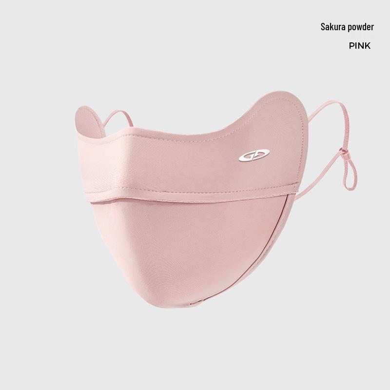 Women's UPF50+ 3D Gradient Blush Sunscreen Mask - Breathable, Soft Bone Support, Anti-Smudge Makeup with Ice Silk Fabric