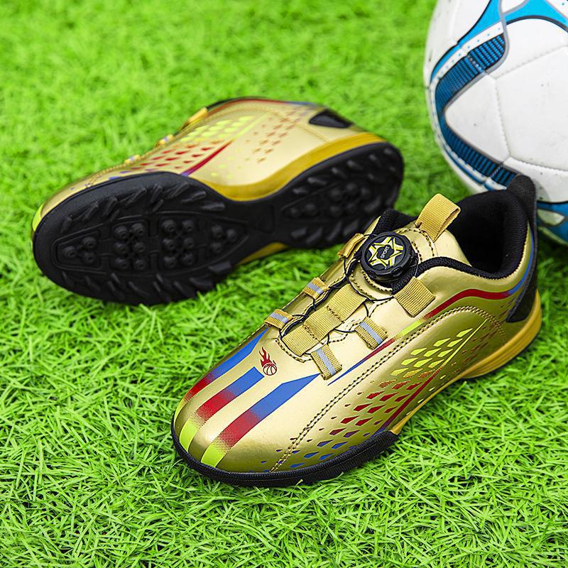 Rotary Buckle Low-Top Kids' Football Shoes for Indoor & Outdoor - Boys & Girls TF Studs