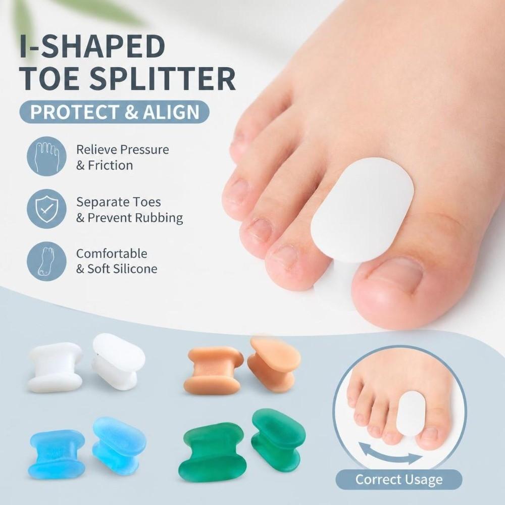 1 Pair Soft Flexible Big Toe Separator Moisture Resistant Bunion Relief Corrector Toe Spacer Shoes