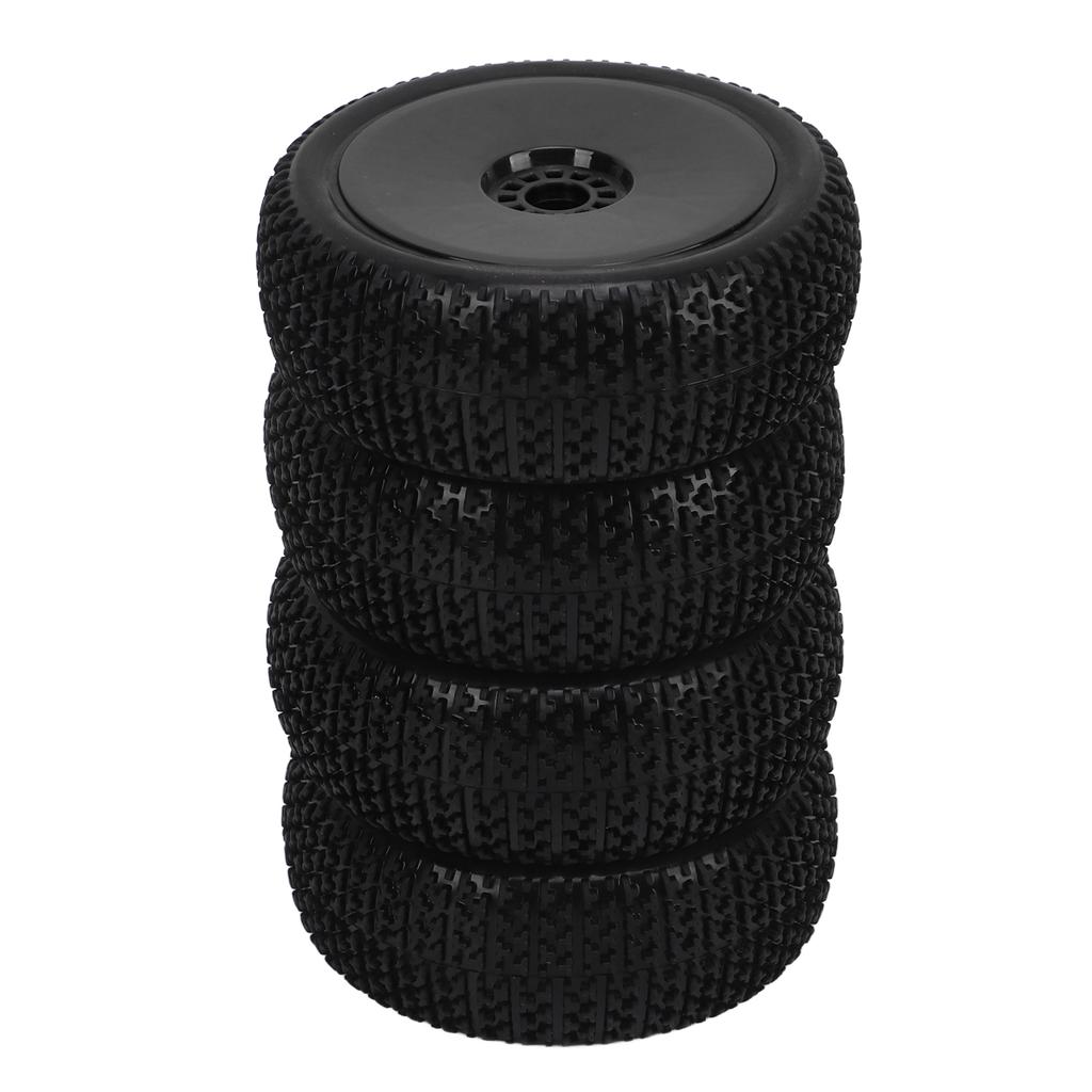 4PCs 1 8 RC Truck Tires Rubber Wheel Tires Accessory Replacement for HPI RC Off Road Vehicle Black