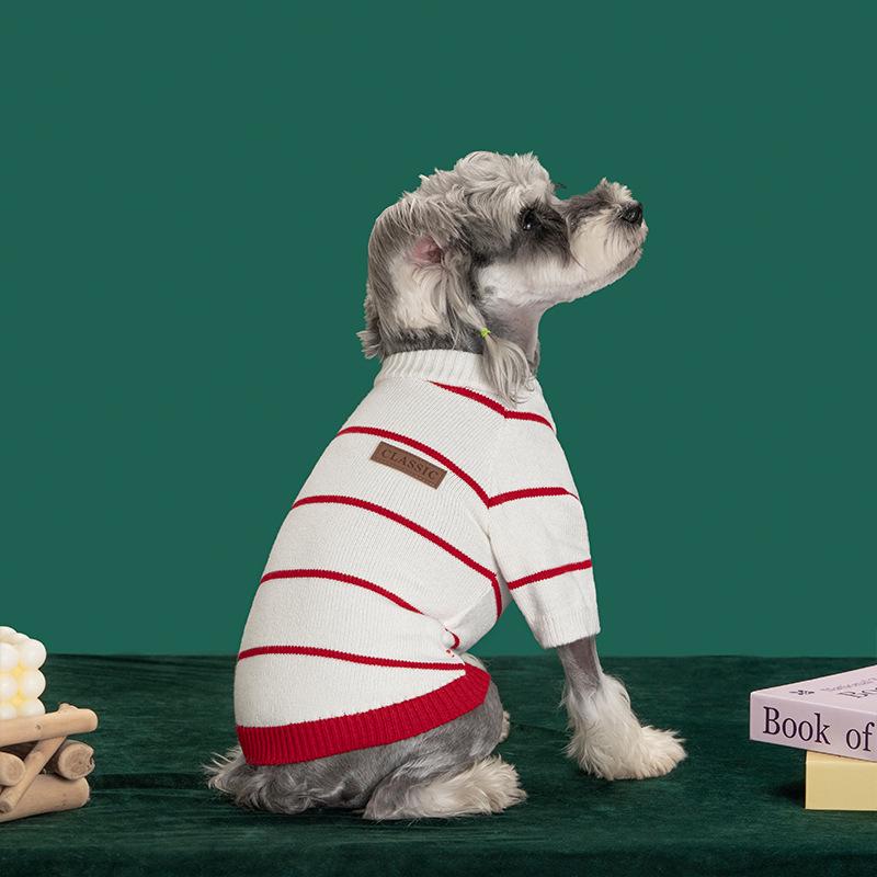 

New Autumn/Winter Striped Sweater for Small to Medium Dogs and Cats - Elastic and Thickened for Pet Comfort. M