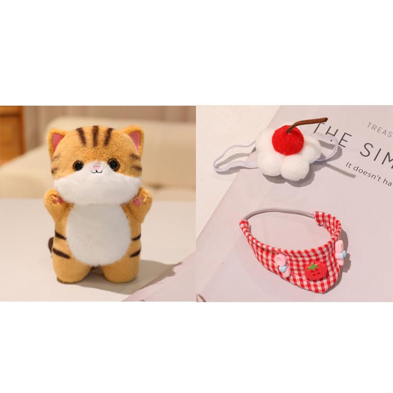 1Pc 20CM Kawaii Cat Plush Doll Toy Cartoon Ragdoll Cat Lucky Cat Siamese Cat with Accessories Stuffed Soft Animal Doll Gifts