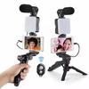 Vlog Beginners Smartphone Phone Video Kit AY-49 LED Light Microphone Tripod Hands Free Blog Youtube Camera Travel Vlogging Kit