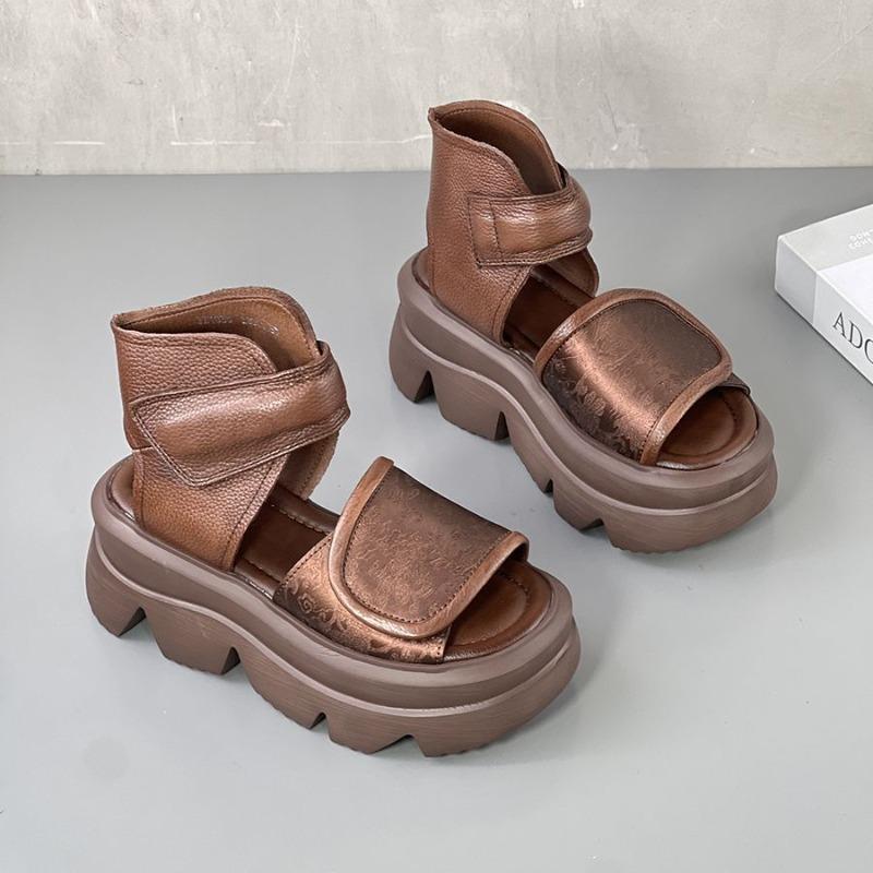 Rundzehen-Römersandalen für Damen-Oberbekleidung, 2025 Neuer Sommerstil, Dicksohlig, Hochwertig, Fischmaul, Zehenfrei, Lässige Sandalen