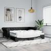 VidaXL Daybed with Trundle and Mattress Black 90x200 Cm Faux Leather 3197727