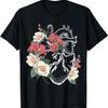 Anatomical Heart Shirt Floral Organ Cardiology Cardiac Nurse T-Shirt