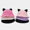 Fashion Cotton Cat Ears Hat Sun protection Breathable Basin Hat Cute Ear Fisherman Hat Women