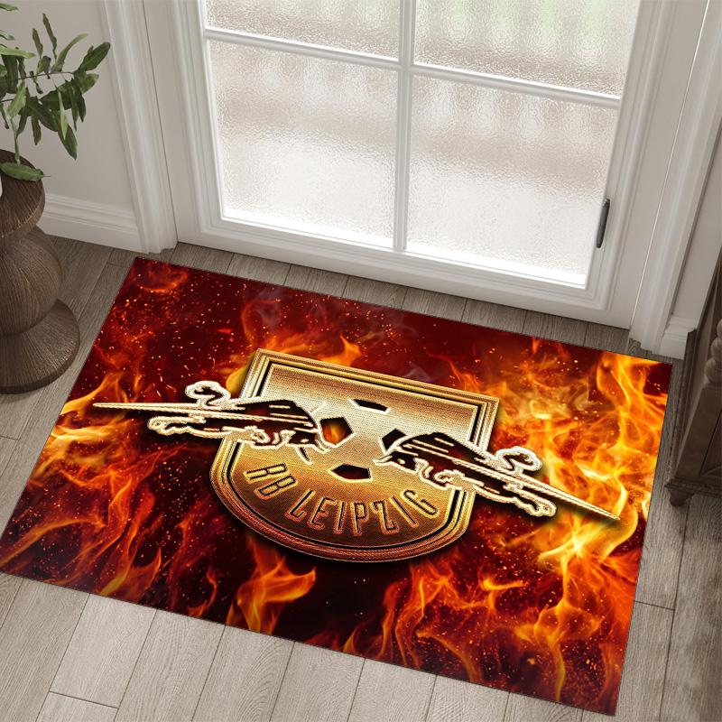 RB Leipzig Football Design Crystal Velvet Carpet Cozy Non?Slip Printed Rug For Bedroom Living Room Entrance