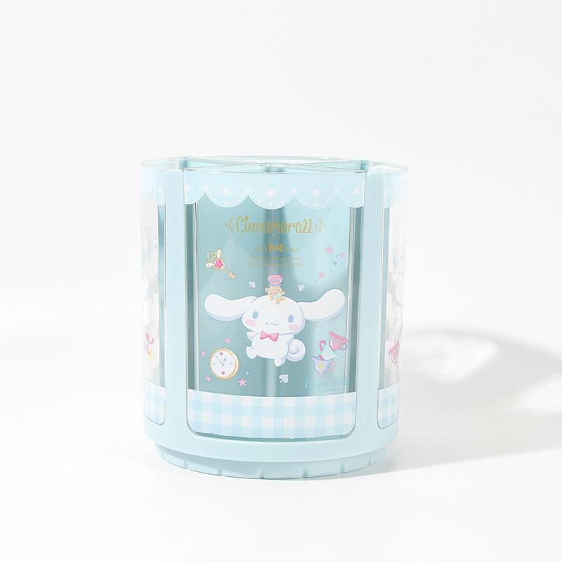 

Kawaii Miniso Cinnamoroll My Melody Kuromi Rotating Pen Holder Cartoon Large Capacity Storage Box Makeup Brush Storage Box