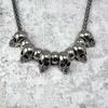Metal Skull Pendant Necklace Punk Style Choker Necklace Hip Hop Clavicle Chain Necklace Gothic Jewelry for Eboy Men