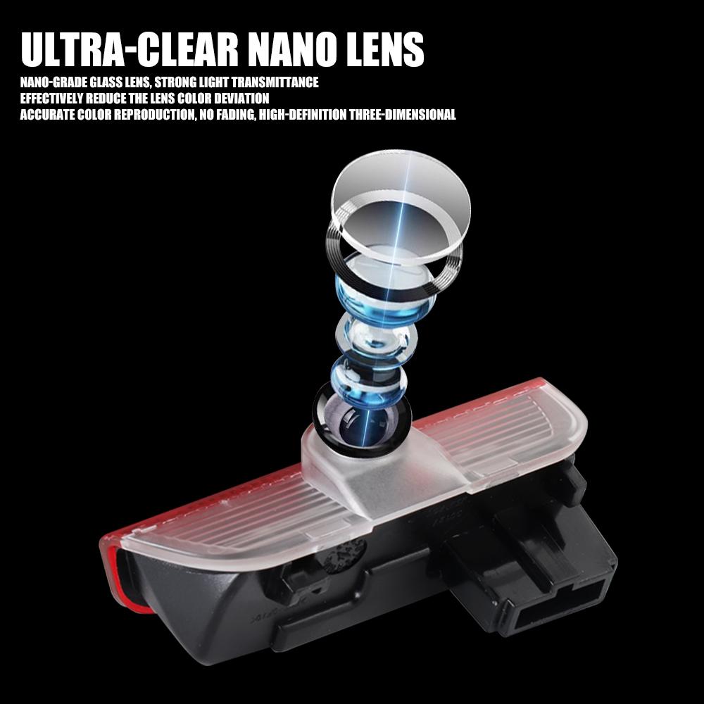 LED Car Door Logo Welcome Light Laser Projector Lamp For Volkswagen VW R Polo Passat Rline Golf 4 5 Tiguan Jetta GTI ID.3 TouranKD6