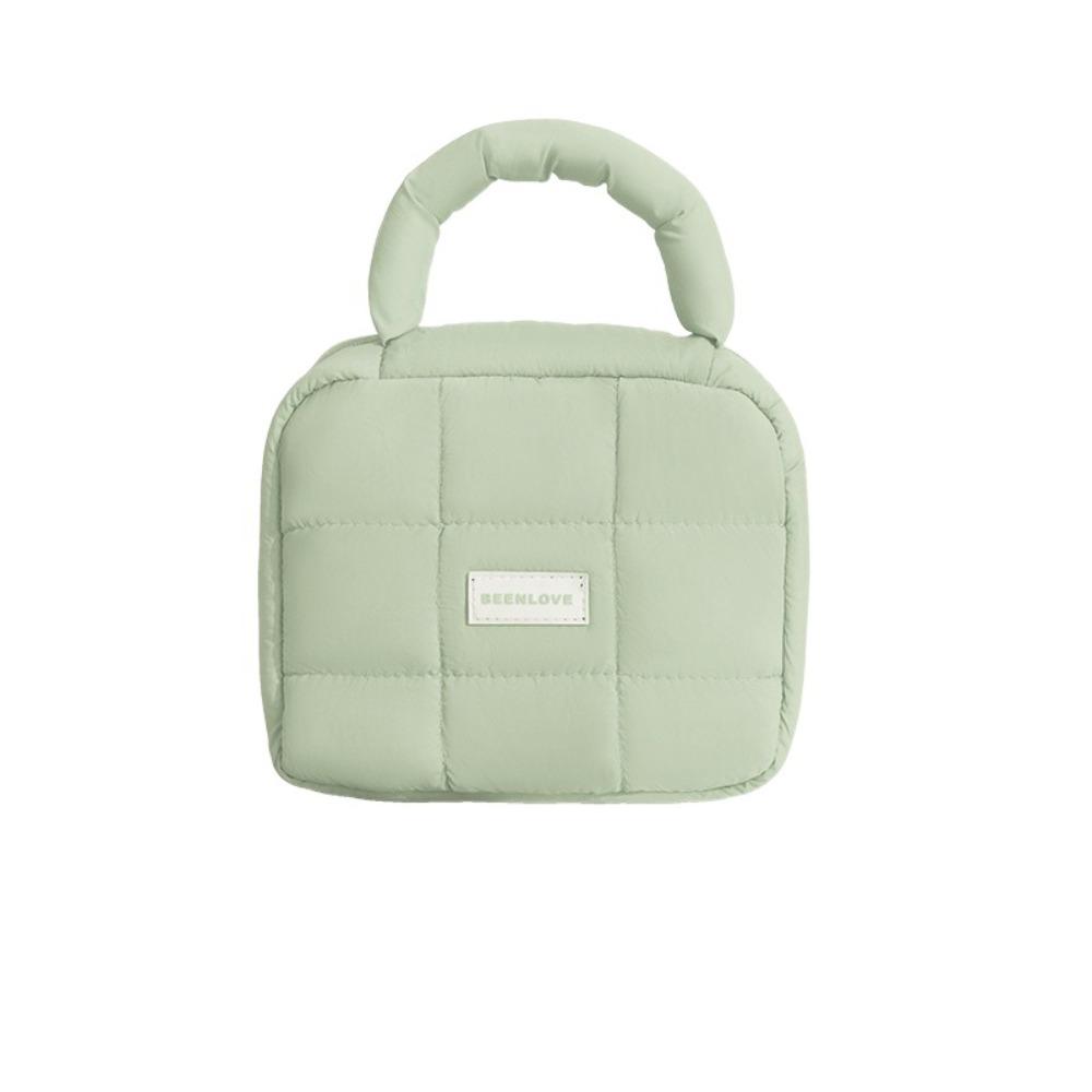 

Однотонная ручная косметичка-пуховик, органайзер для туалетных принадлежностей, портативная пухлая косметичка, на каждый день