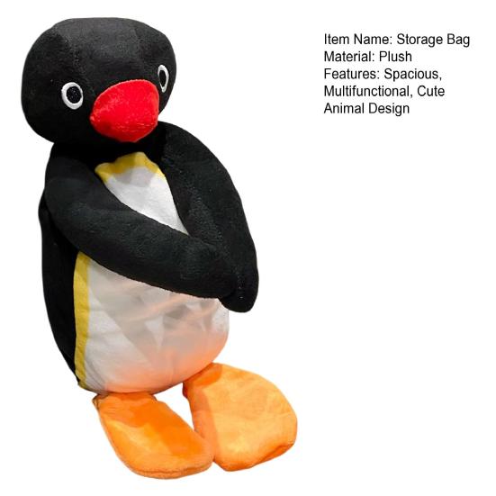 Portapenne Pinguino Carino Astuccio Animale Peluche con Cerniera Tessuto Morbido Borsa a Becco d'Anatra per Bambini Penne Matite Materiale Scolastico