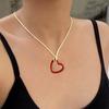 Colier cu pandantiv inimă din rășină la modă Lanț claviculă dulce și cool Colier choker simplu Bijuterii Lanț de gât cu șnur colorat