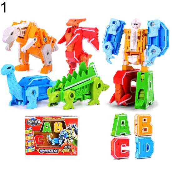 A-G Englischer Buchstabe Transformation Alphabet Dinosaurier Roboter Kinderspielzeug