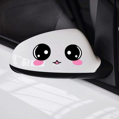 Cute Smiling Eye Face Sticker Car Sticker Creative Waterproof Decal Rearview Mirror Stickers Lovely Car Exterior Accessories