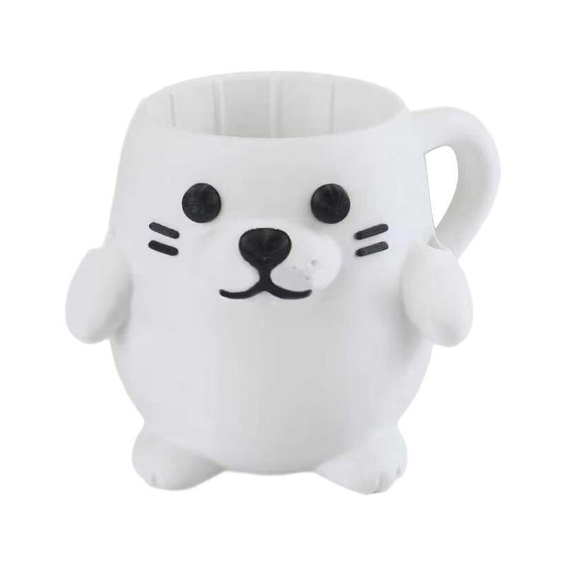 Funny Animal Ice Cream Pints Holder With Insulated Sleeve Builts In Storage Drawer and Spoons Dessert Organizers