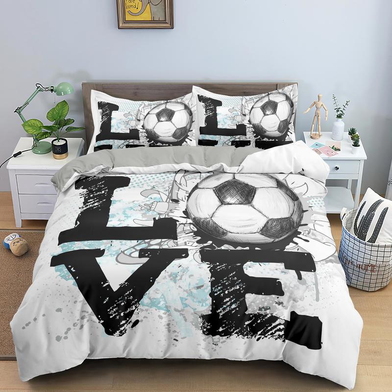 Football Bedding Set Printing Pillowcase Quilt Cover Soccer Duvet Covers  Home Textiles Queen King Size Sport Theme Quilt Cover