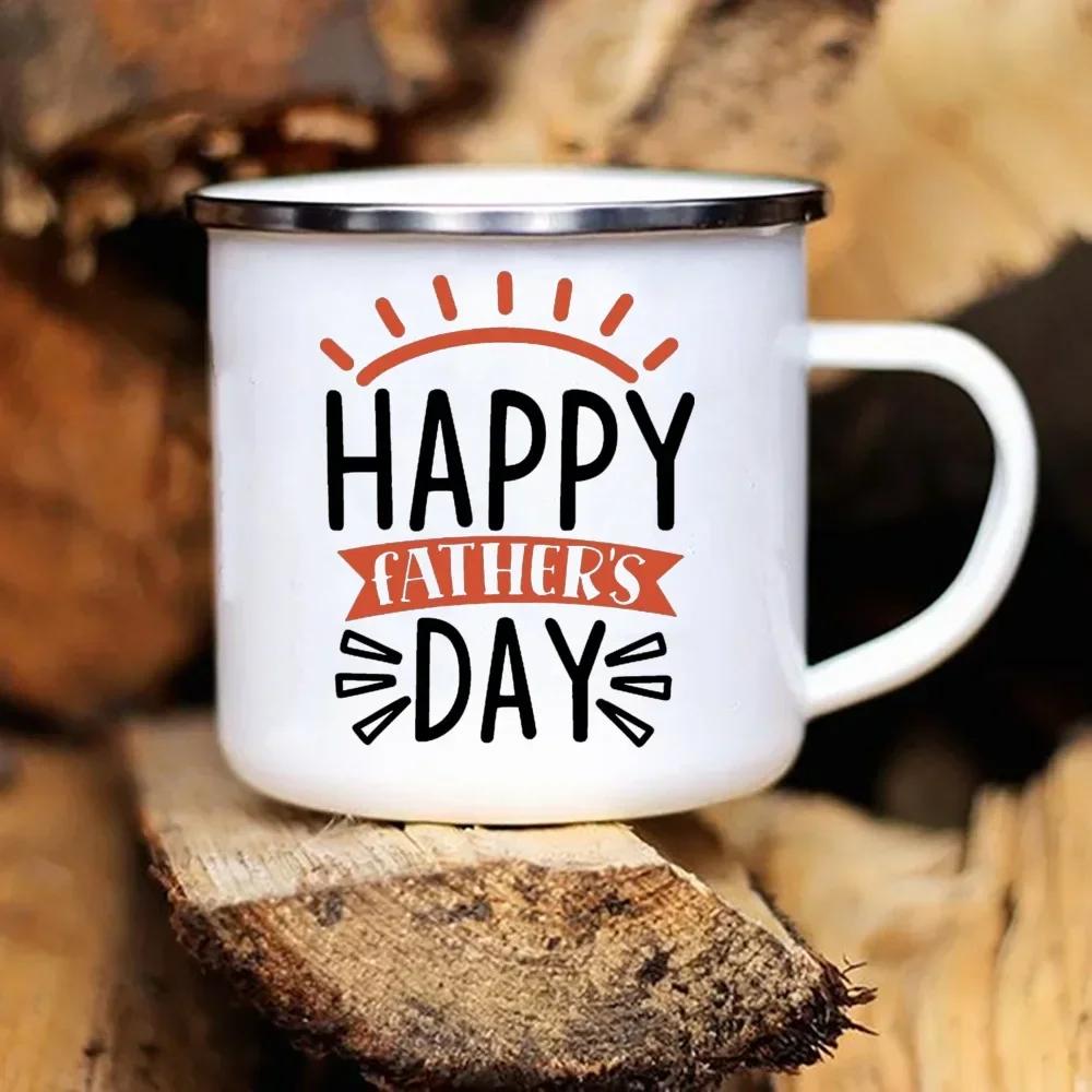 Coffee Tea Enamel Mug Father's Day Enamel Mug White Handled Cup Drink Water The Best Original and Fun Father's Day Gift