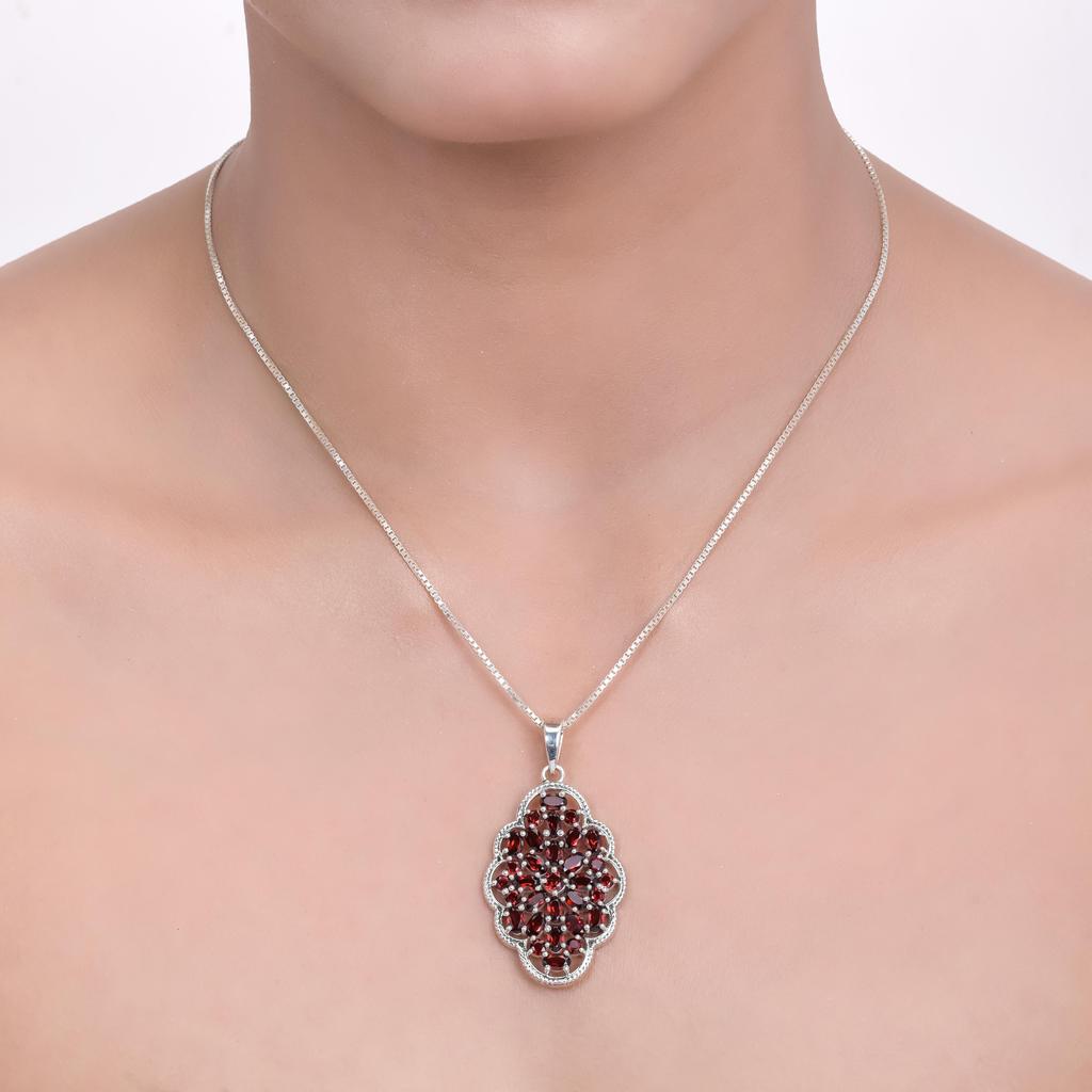 Red Garnet Gemstone Pendant for Her 925 Sterling Silver Zivori Jewelry