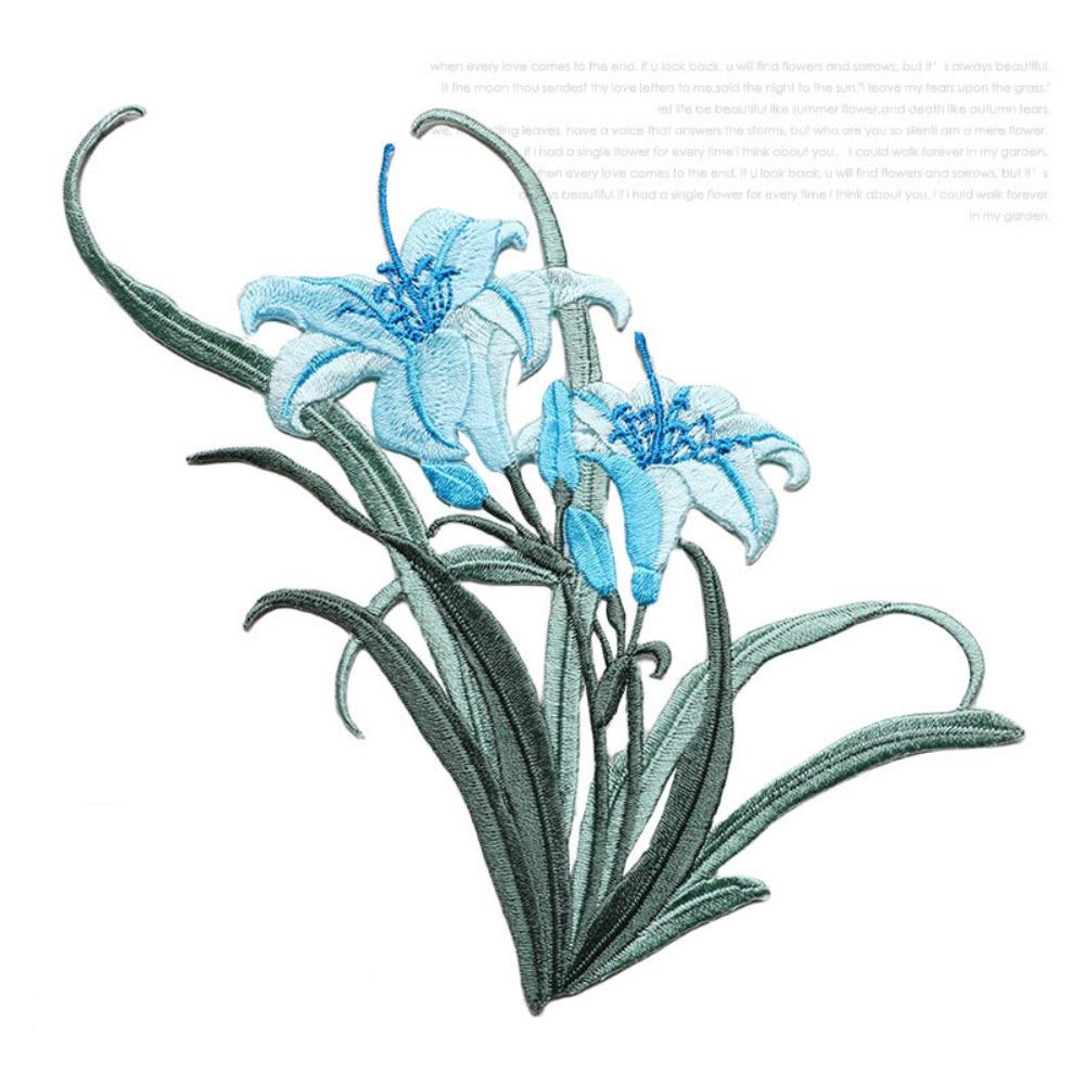 Chinesischer Traditioneller Stil Orchideen-Stickerei-Aufnäher DIY Bastelartikel mit Schmelzkleber Orchidee Schmelzklebe-Aufnäher 3D Blume Bügelbar