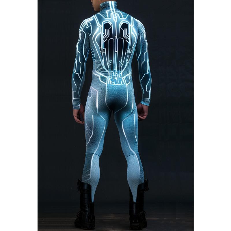 Unisex Cyber Punk 3D Digitaltrykk Halloweenfest Rollespillantrekk Kvinner Menn Cosplay Kostyme Karneval Jumpsuit
