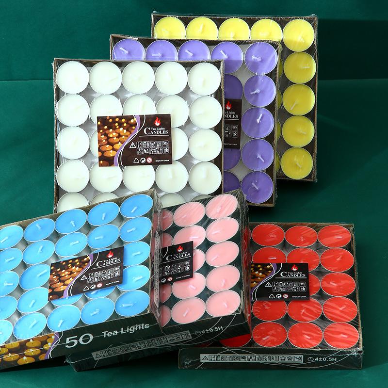 50 Round Tea Wax Lacquer Candles 4-hour Warm Tea and Candles Valentine's Day Pose for Confession