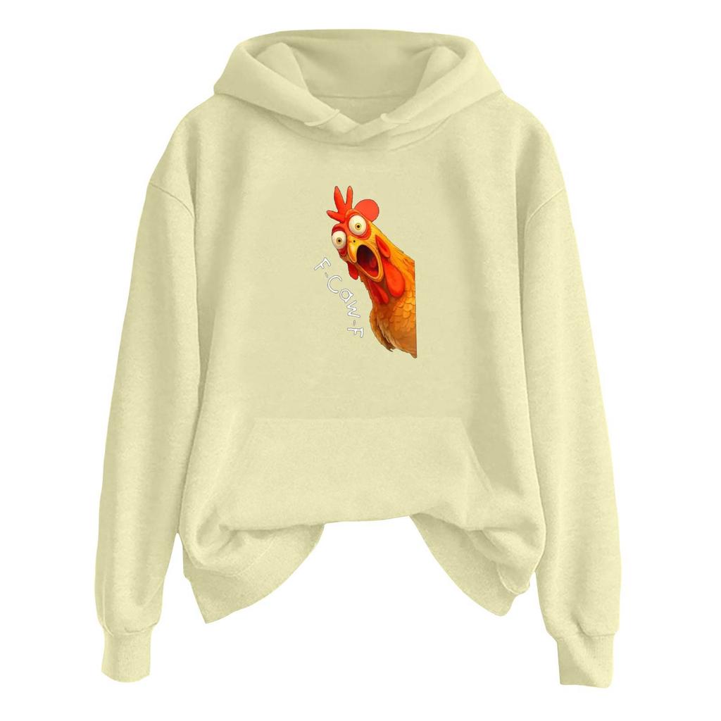 Women's Fashionable Casual Long Sleeve Hooded Printed Sweatshirt